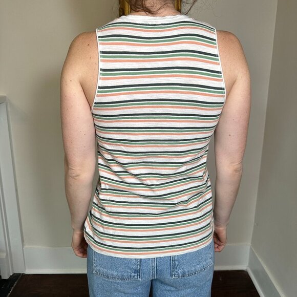Madewell 100% Cotton Striped Sleeveless Top Size Small - Picture 4 of 8